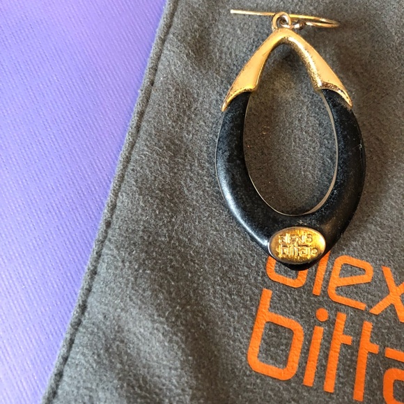 Alexis Bittar black and clear lucite drop earrings. - Picture 3 of 4